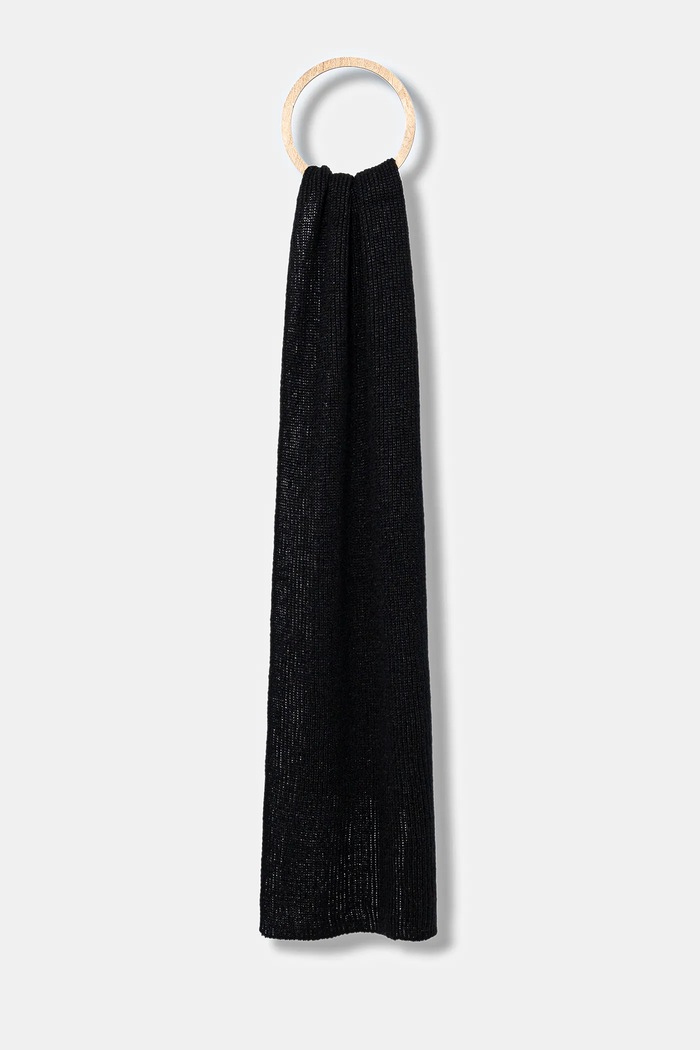 Answear.LAB Szalik damski z wełną merino WA25-SAD010 | 2311100 czarny WA26
