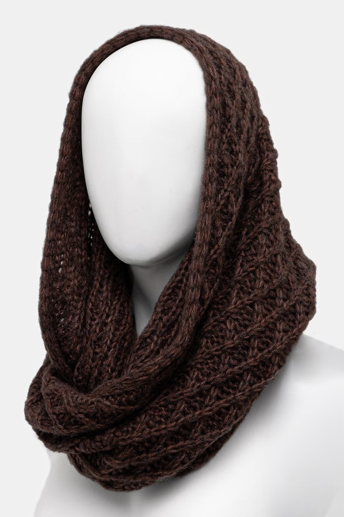 Komin damski z wełną merino Answear.LAB 2206045 brązowy