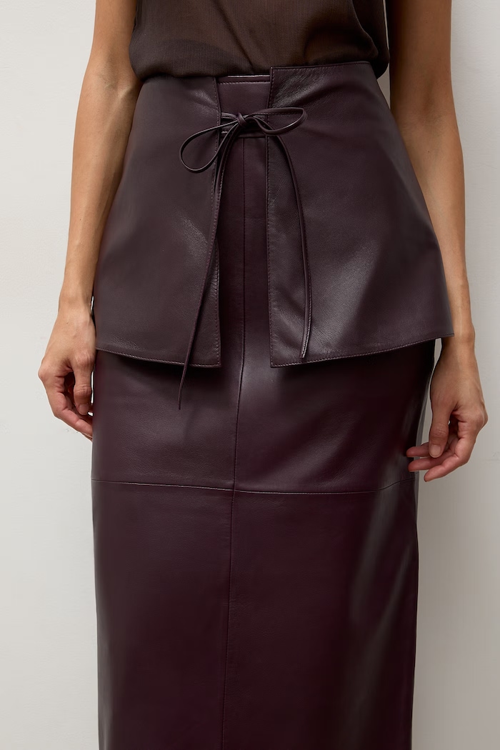 Spódnica skórzana Answear.LAB NAYA/JULIANNA bordowy