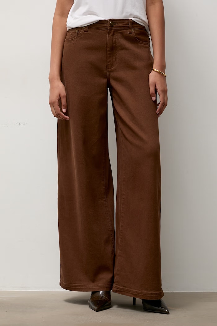 Answear.LAB Jeansy wide leg damskie 8516.hak brązowy WA26