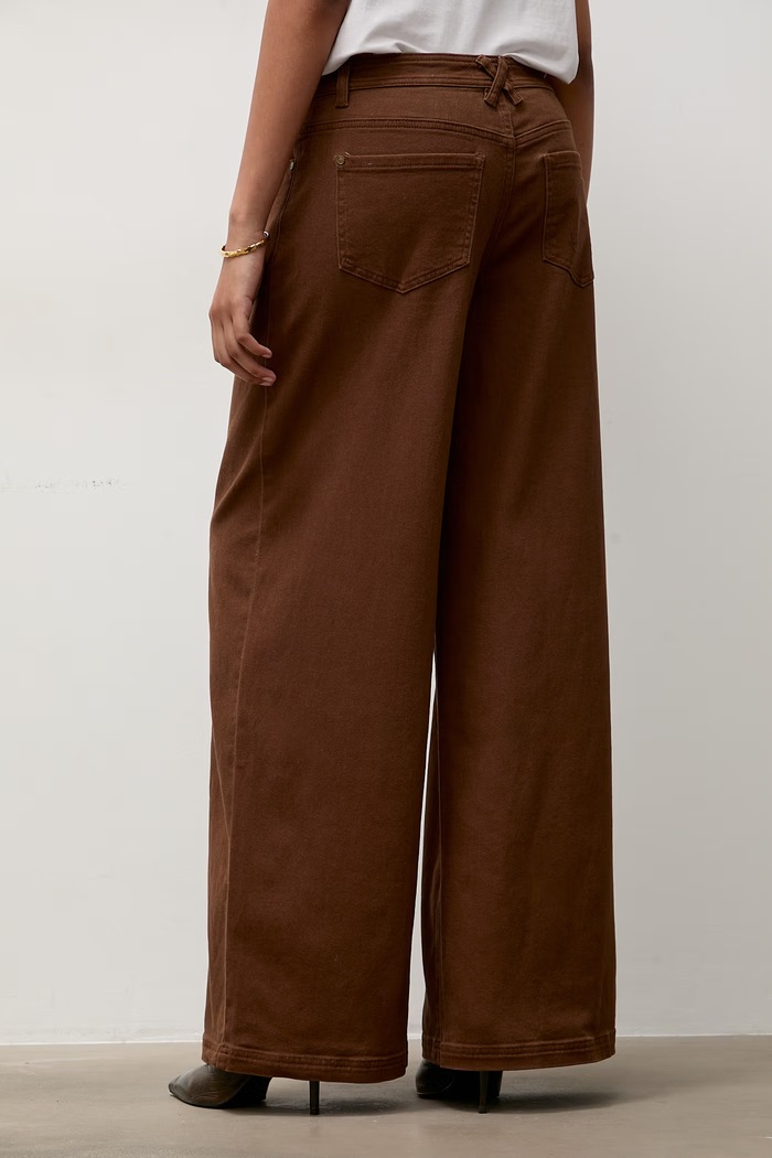 Odzież Answear.LAB Jeansy wide leg damskie 8516.hak brązowy
