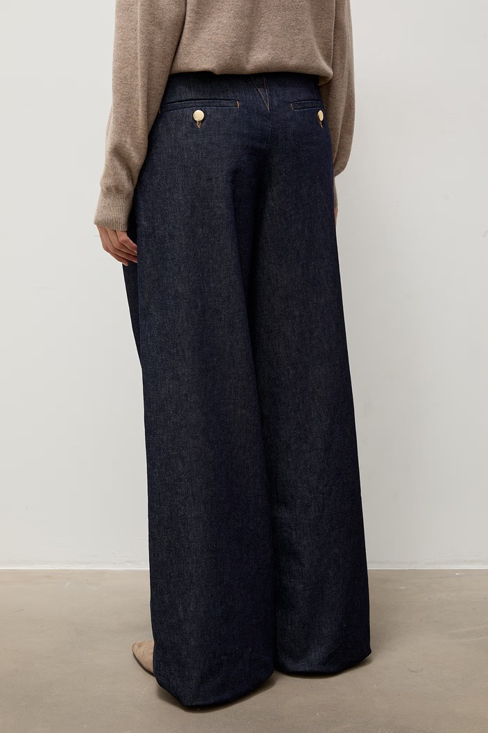 Odzież Answear.LAB Jeansy wide leg damskie PM1687.tok granatowy