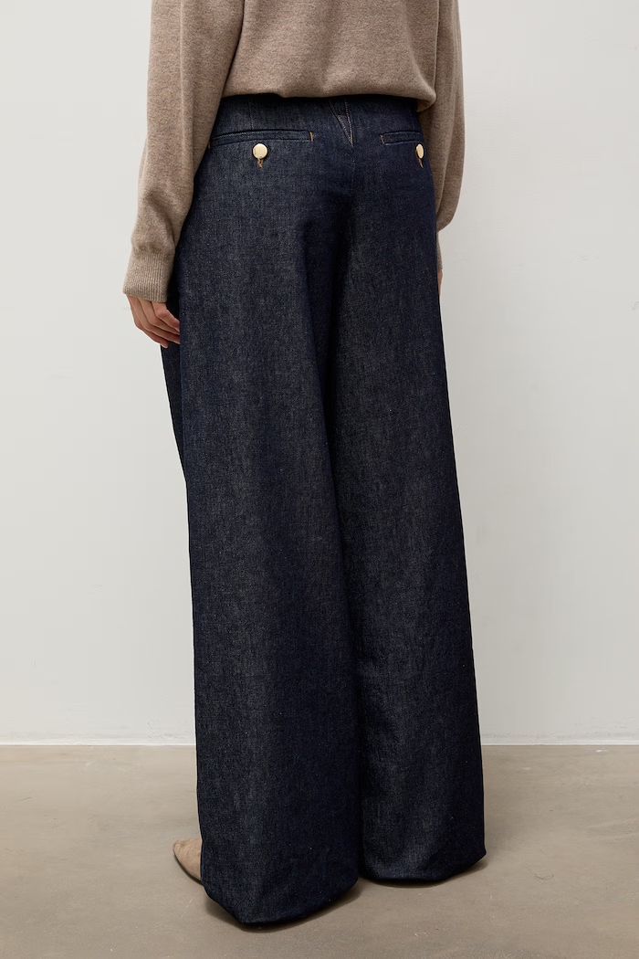 Odzież Answear.LAB Jeansy wide leg damskie PM1687.tok granatowy