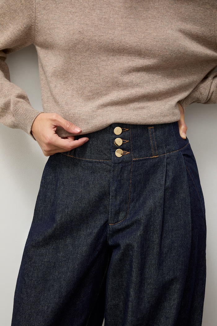 Jeansy wide leg damskie Answear.LAB PM1687.tok granatowy