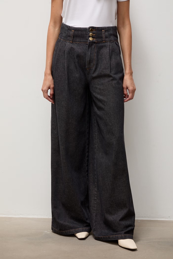 Answear.LAB Jeansy wide leg damskie PM1687.tok czarny WA26