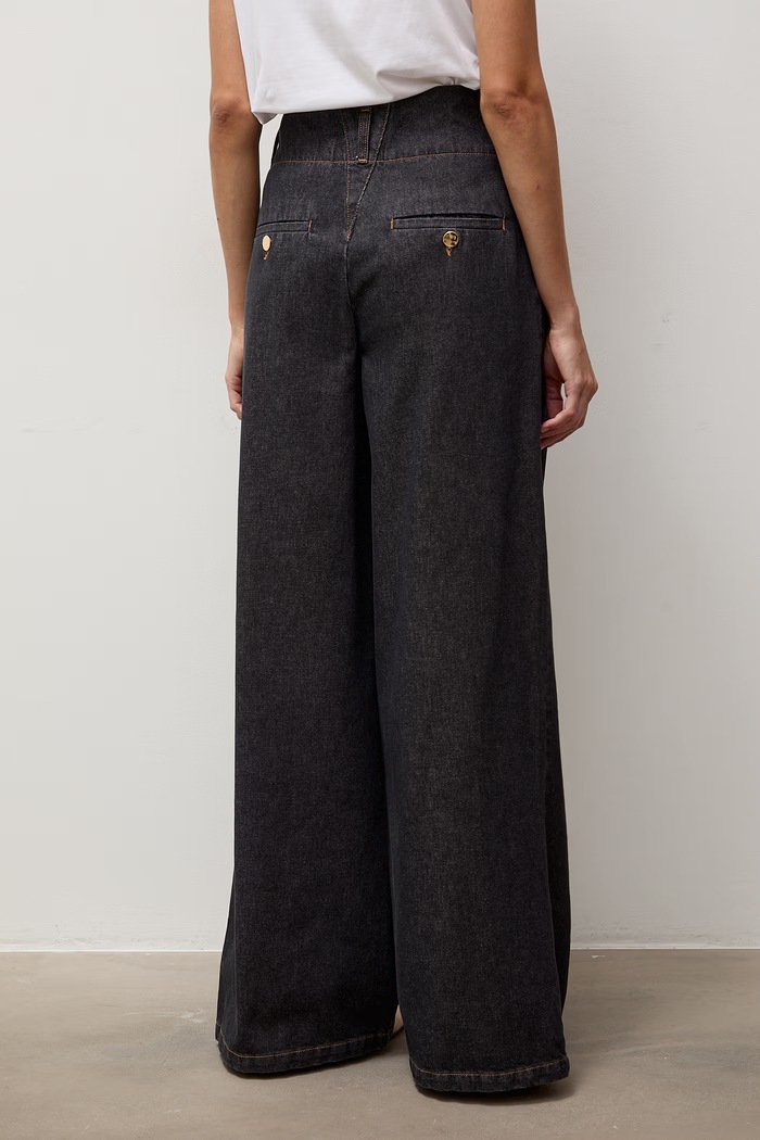 Odzież Answear.LAB Jeansy wide leg damskie PM1687.tok czarny