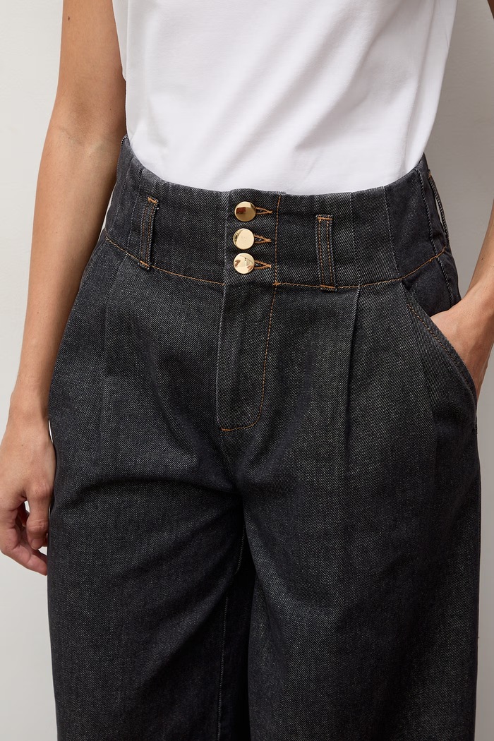Jeansy wide leg damskie Answear.LAB PM1687.tok czarny