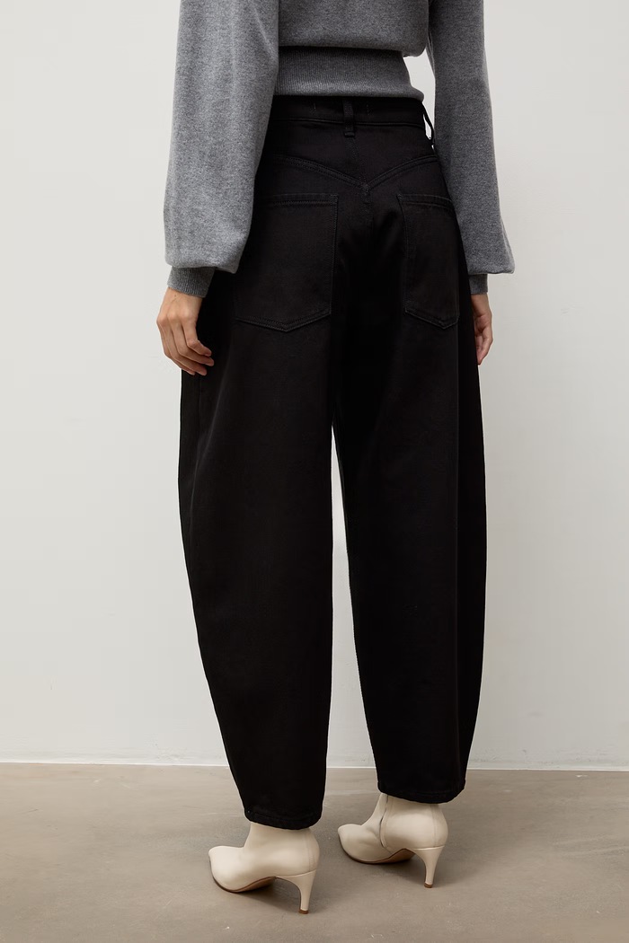 Jeansy barrel damskie Answear.LAB PN1757.tok czarny