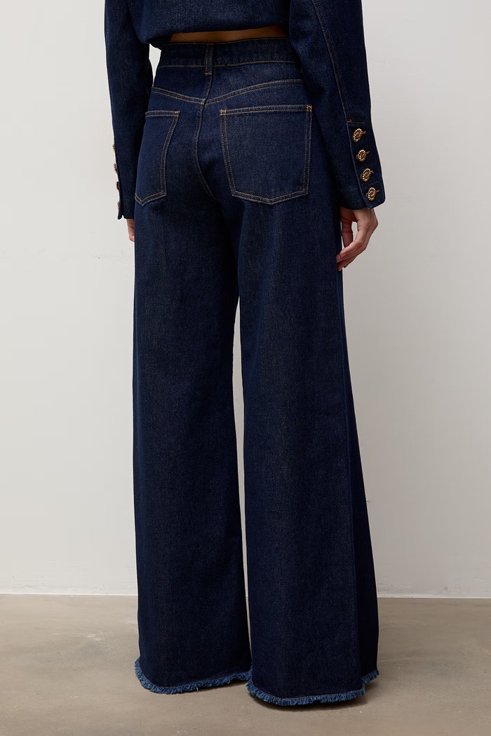 Odzież Answear.LAB Jeansy wide leg damskie PN1753.tok granatowy