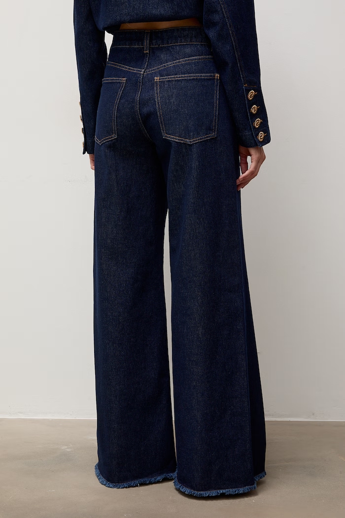 Odzież Answear.LAB Jeansy wide leg damskie PN1753.tok granatowy