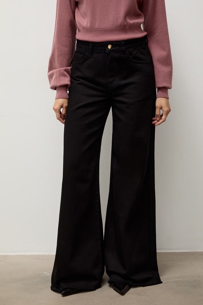Jeansy wide leg damskie Answear.LAB PN1753.tok czarny