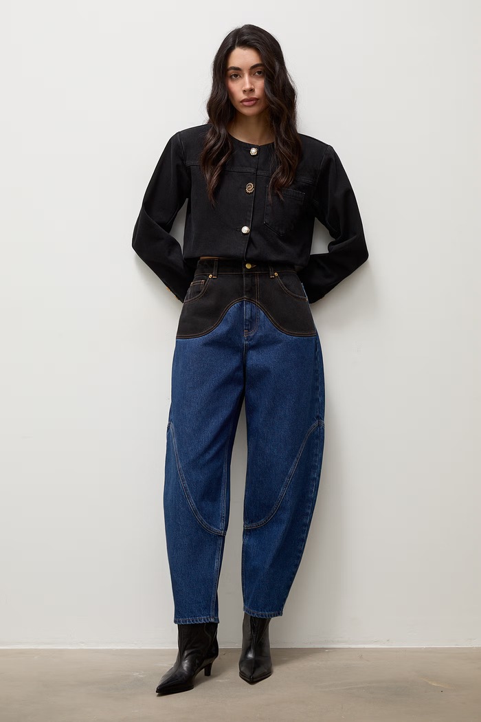 Answear.LAB Jeansy barrel damskie PN1748.tok granatowy WA26