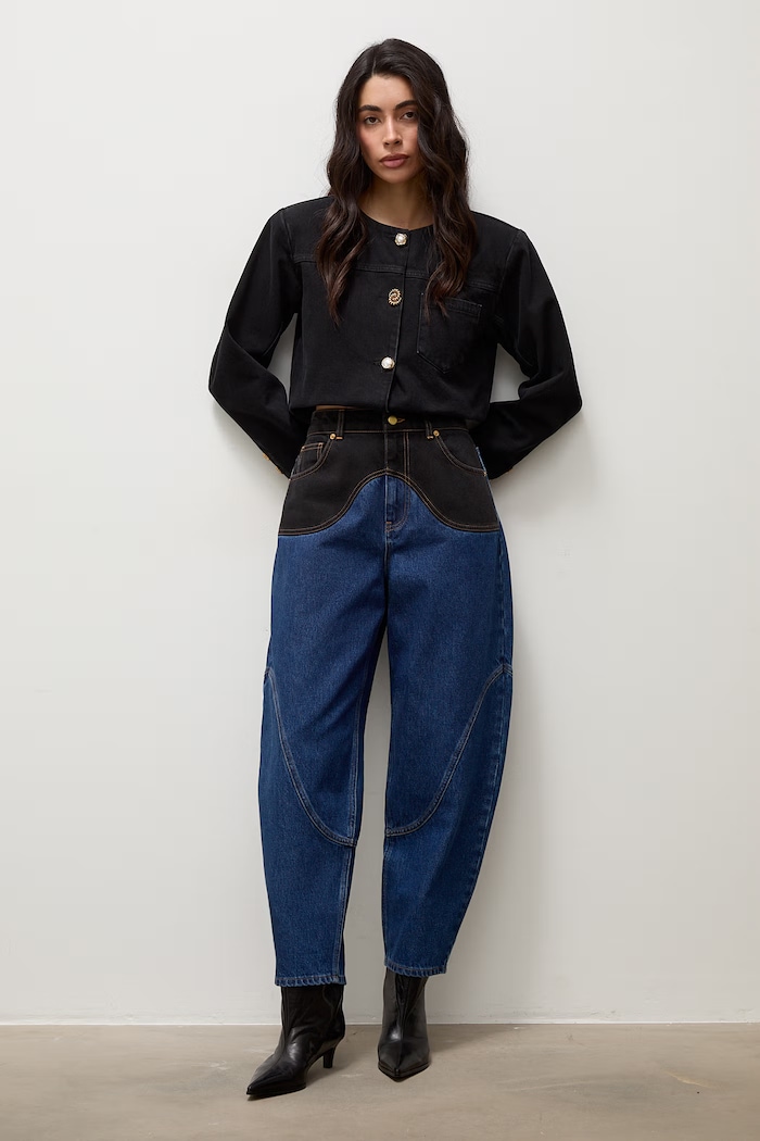 Answear.LAB Jeansy barrel damskie PN1748.tok granatowy WA26