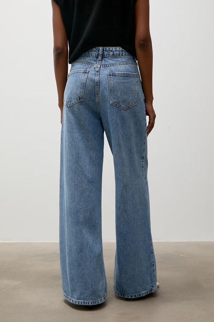 Odzież Answear.LAB jeansy wide leg damskie ZR9044-26.fjr niebieski