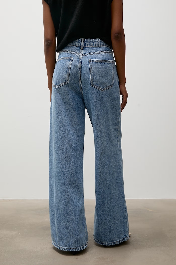 Odzież Answear.LAB jeansy wide leg damskie ZR9044-26.fjr niebieski