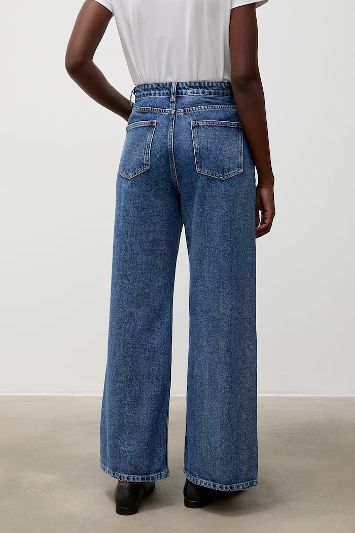 Odzież Answear.LAB jeansy wide leg damskie ZR9044-26.fjr granatowy