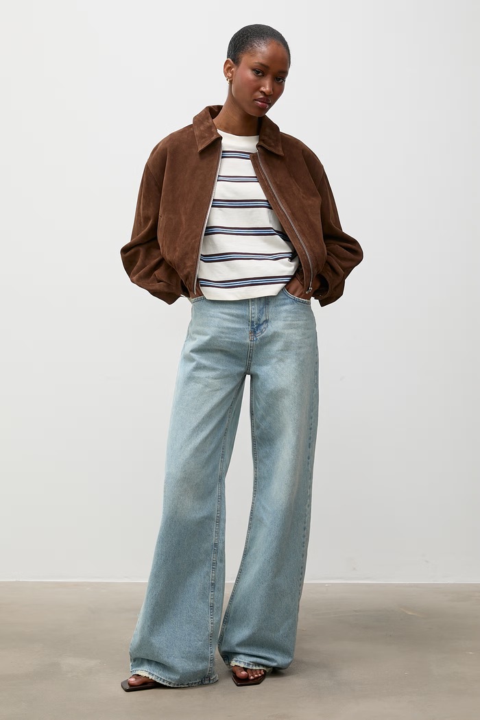 Answear.LAB jeansy wide leg damskie sng.0502.tok niebieski WA26