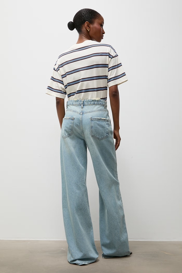 Odzież Answear.LAB jeansy wide leg damskie sng.0502.tok niebieski