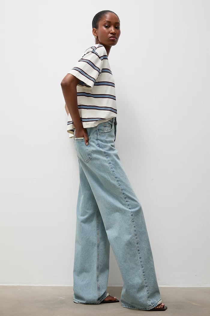 Answear.LAB jeansy wide leg damskie niebieski sng.0502.tok