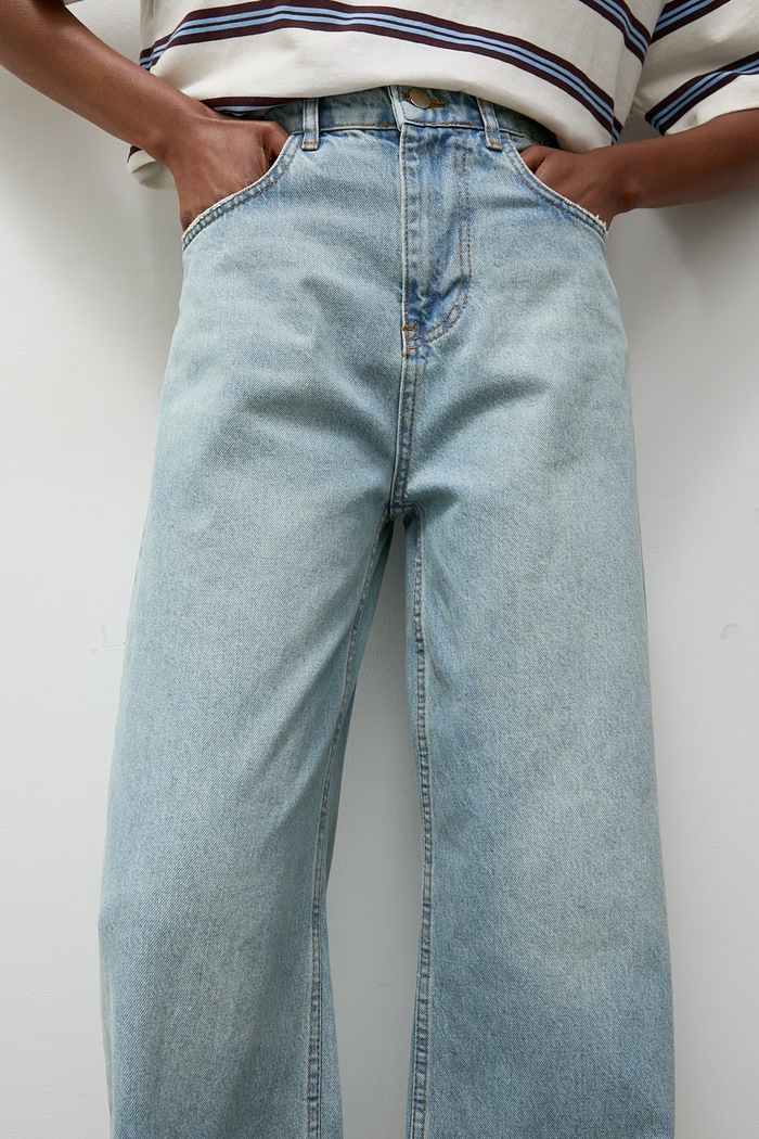 Answear.LAB jeansy wide leg damskie sng.0502.tok niebieski
