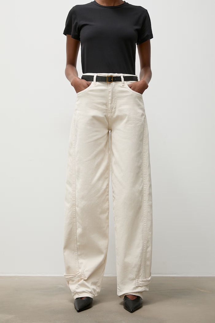 Answear.LAB jeansy straight damskie beżowy sng.0503