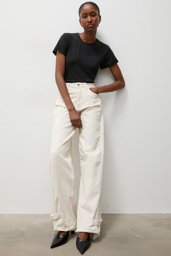 Answear.LAB jeansy straight damskie sng.0503 beżowy WA26