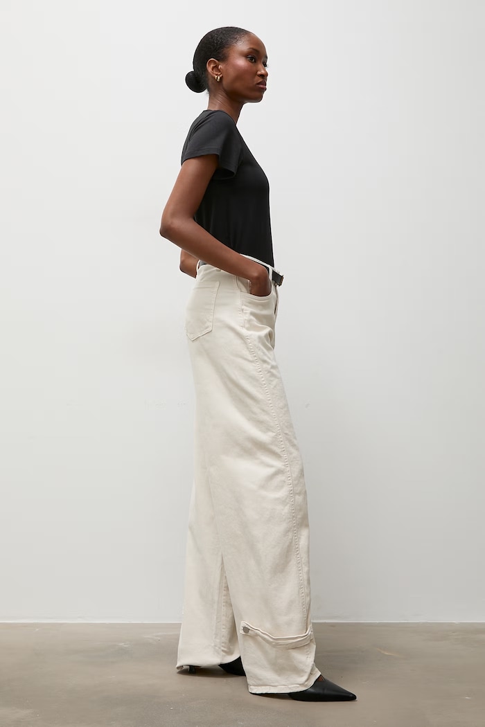 Answear.LAB jeansy straight damskie beżowy sng.0503