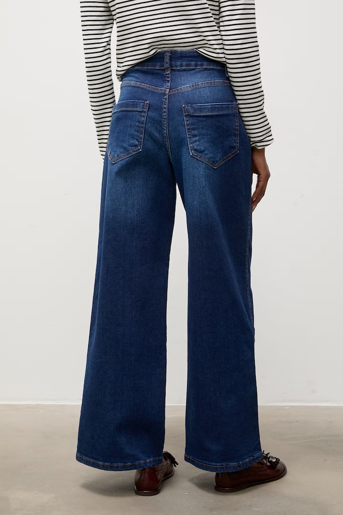 Odzież Answear.LAB jeansy wide leg damskie 11884 niebieski