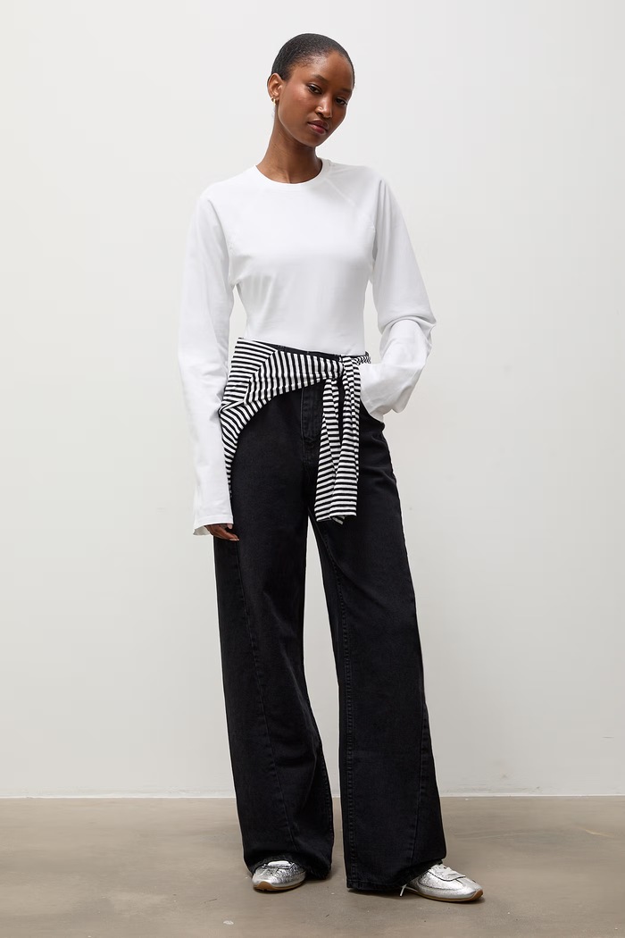 Answear.LAB Jeansy wide leg damskie 3990 czarny WA26