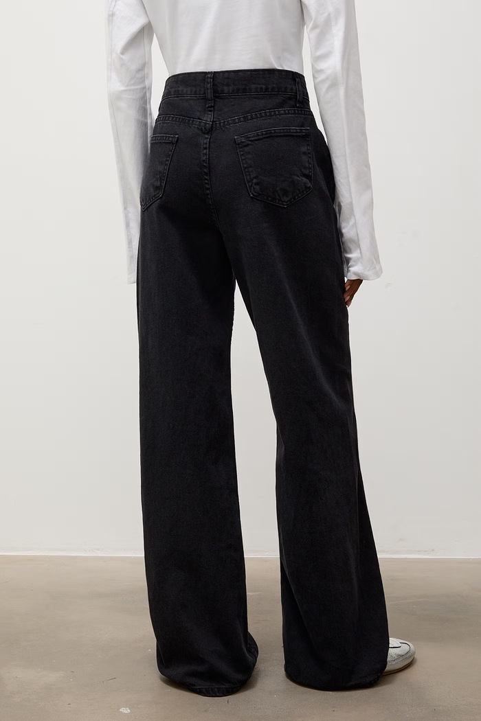 Odzież Answear.LAB Jeansy wide leg damskie 3990 czarny
