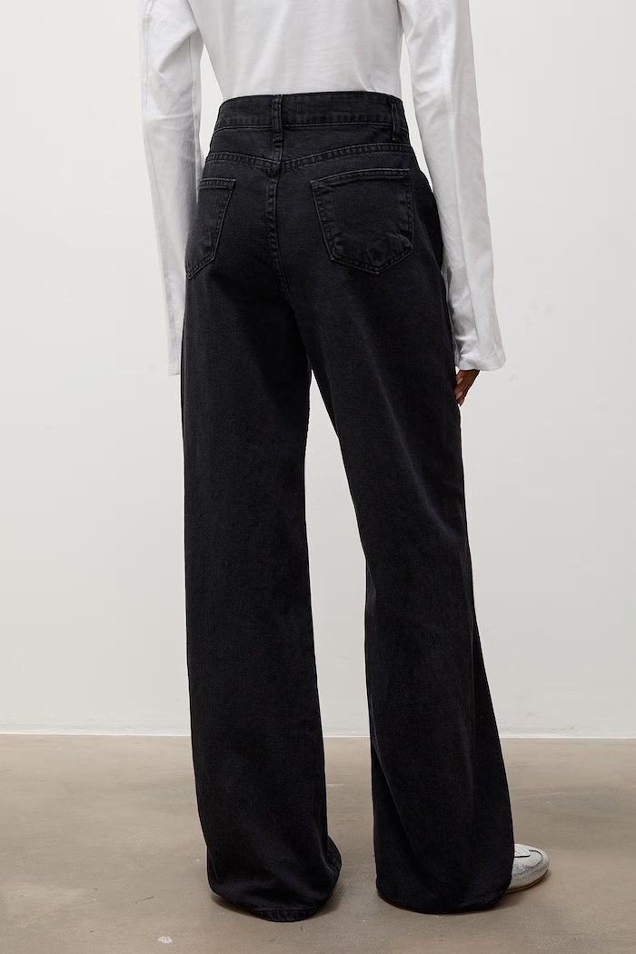 Odzież Answear.LAB Jeansy wide leg damskie 3990 czarny