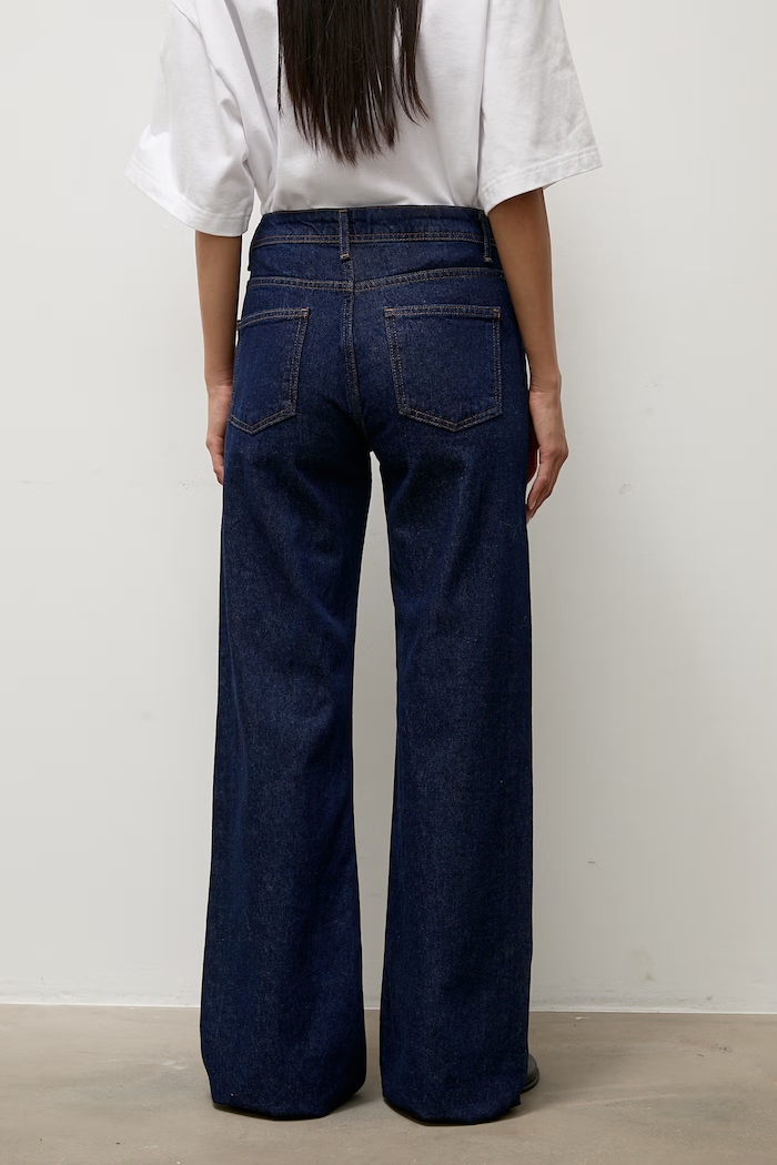 Odzież Answear.LAB jeansy wide leg damskie 959 granatowy