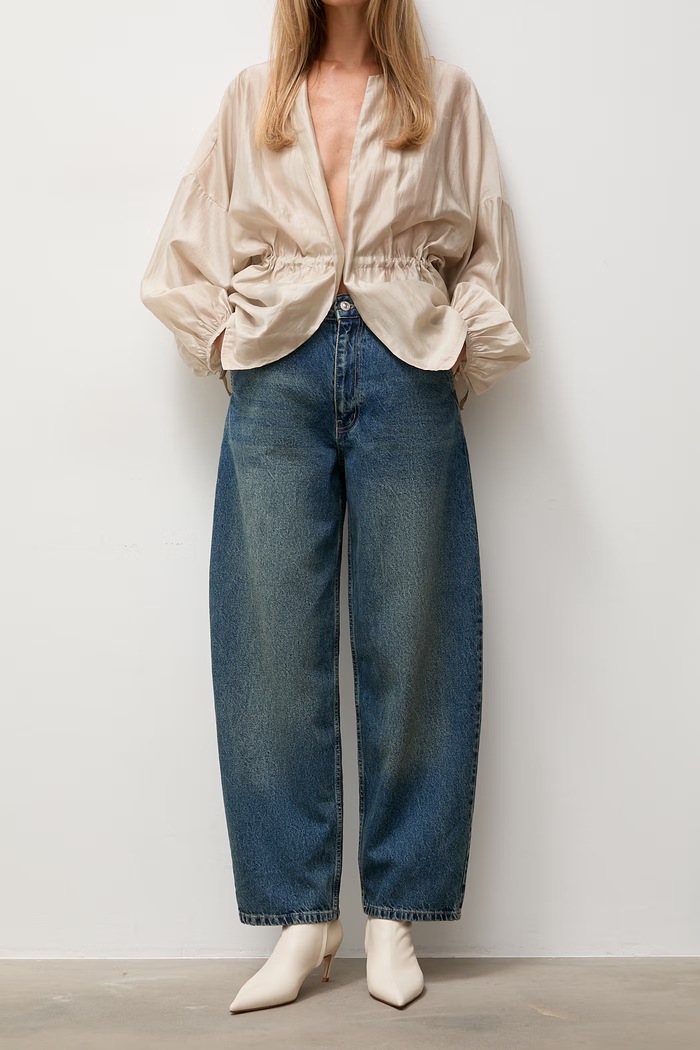 Answear.LAB jeansy wide leg damskie niebieski 490