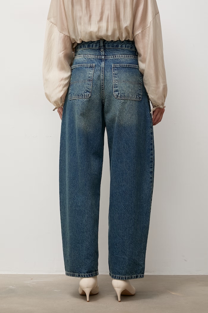 Odzież Answear.LAB jeansy wide leg damskie 490 niebieski