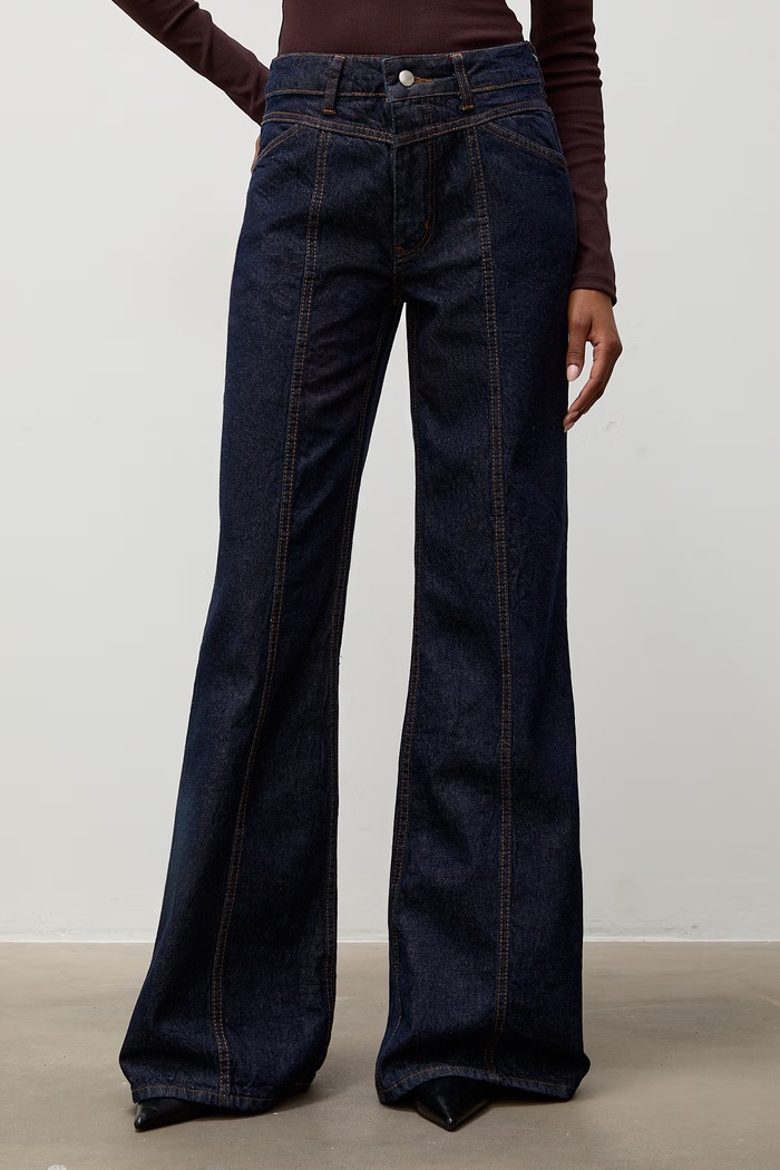 Odzież Answear.LAB Jeansy wide leg damskie navy.zdn.tok granatowy