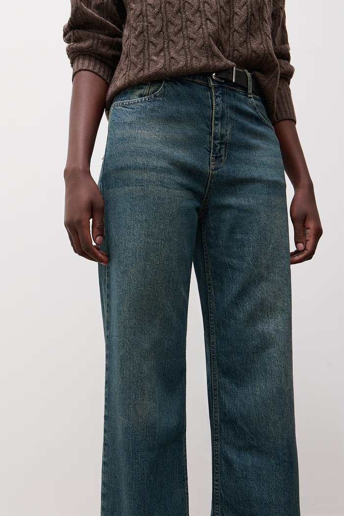 Jeansy straight damskie Answear.LAB 488.tok niebieski