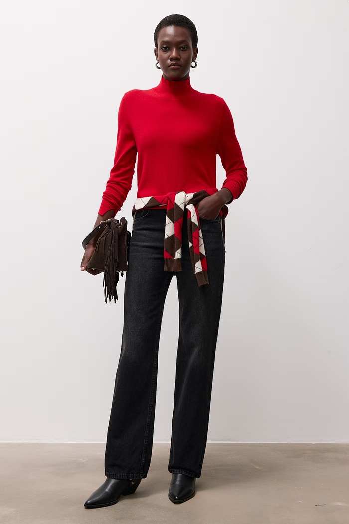Answear.LAB Jeansy straight damskie 488.tok szary WA26