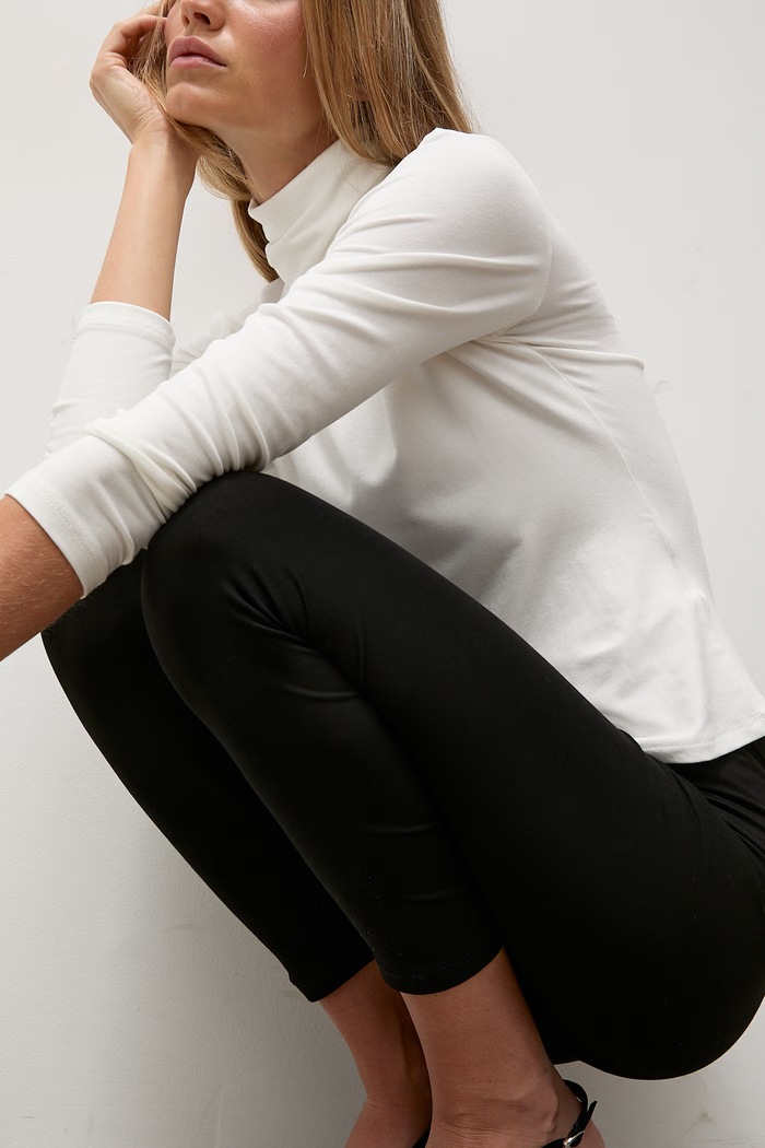 Legginsy damskie bawełniane z elastanem Answear.LAB czarny ASC-2779.fjk