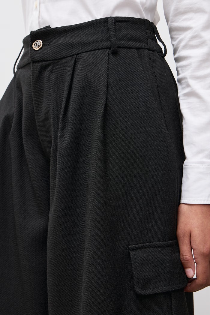 Spodnie damskie z wiskozą Answear.LAB czarny AW27-039.itjr
