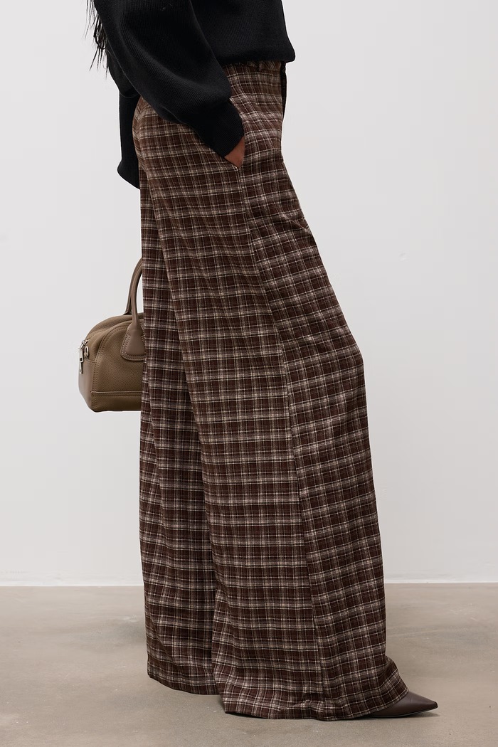 Spodnie wide leg damskie z wiskozą Answear.LAB NY5006 brązowy