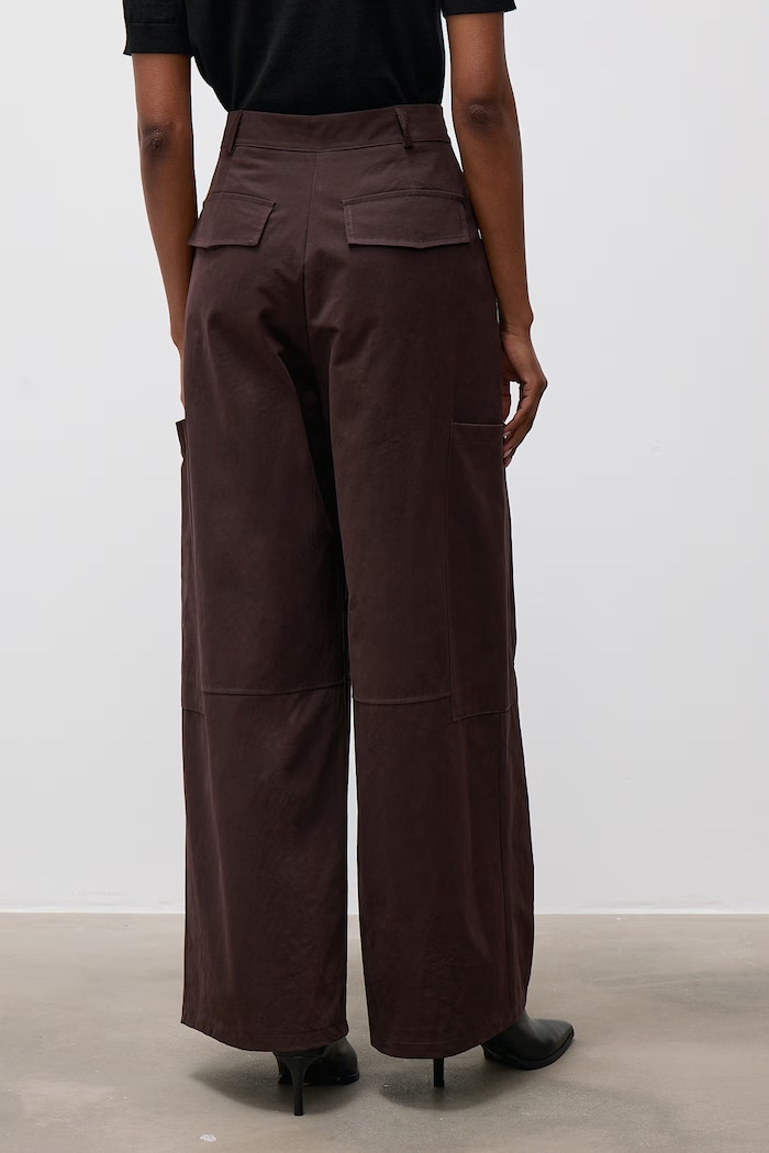 Odzież Answear.LAB Spodnie wide leg damskie bawełniane 95633.ijr brązowy