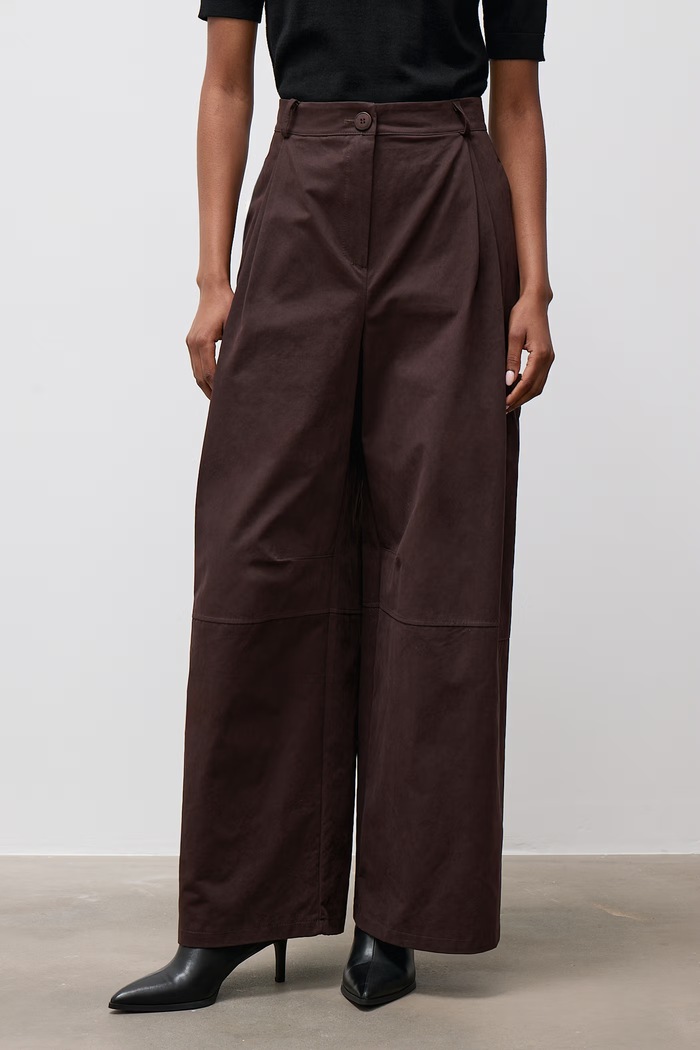 Spodnie wide leg damskie bawełniane Answear.LAB 95633.ijr brązowy