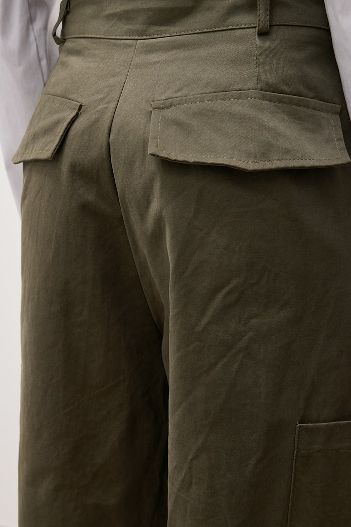 Spodnie wide leg damskie bawełniane Answear.LAB zielony 95633.ijr