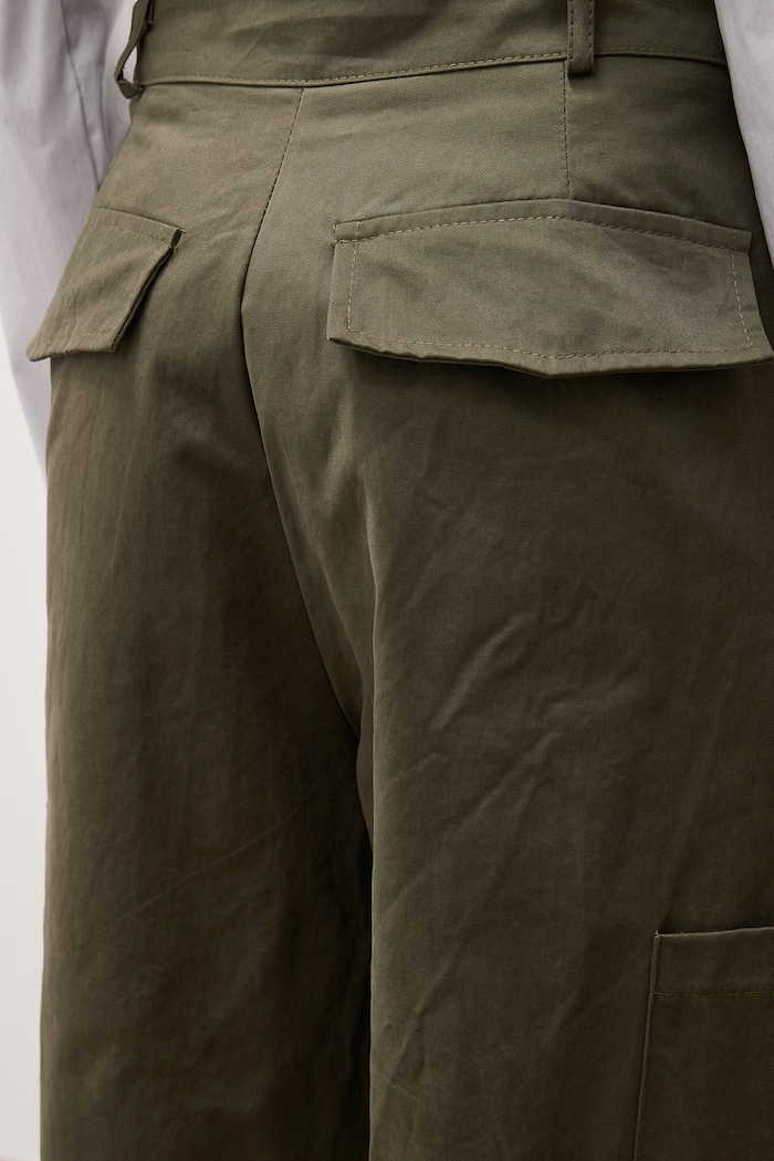 Spodnie wide leg damskie bawełniane Answear.LAB zielony 95633.ijr