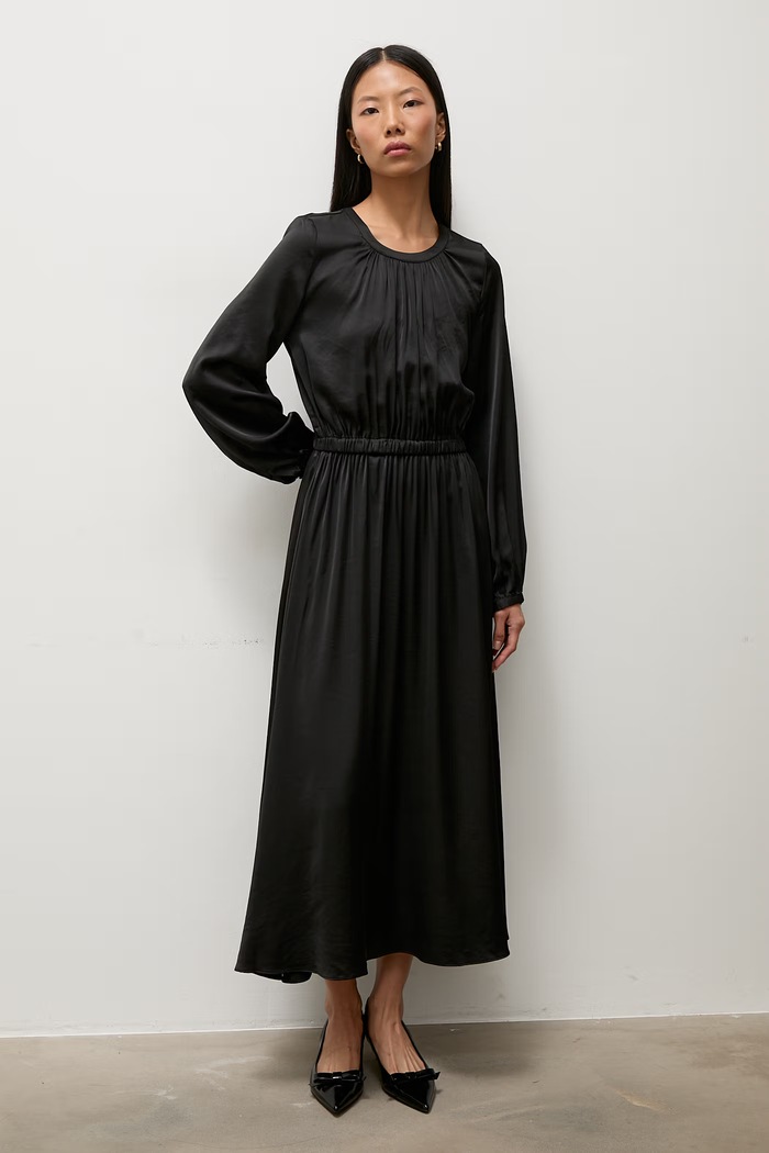 Answear.LAB sukienka z bawełną H0393063.hak czarny WA26