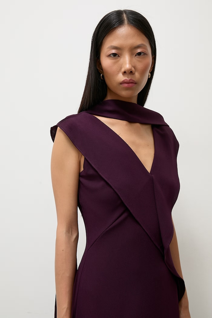 Sukienka rozkloszowana Answear.LAB fioletowy EL3254.tok