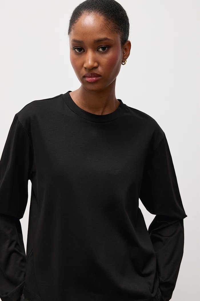 Longsleeve damski bawełniany Answear.LAB czarny LONG.tok