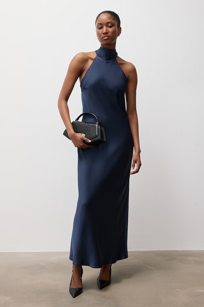 Answear.LAB Sukienka halter granatowy 95619.iaj