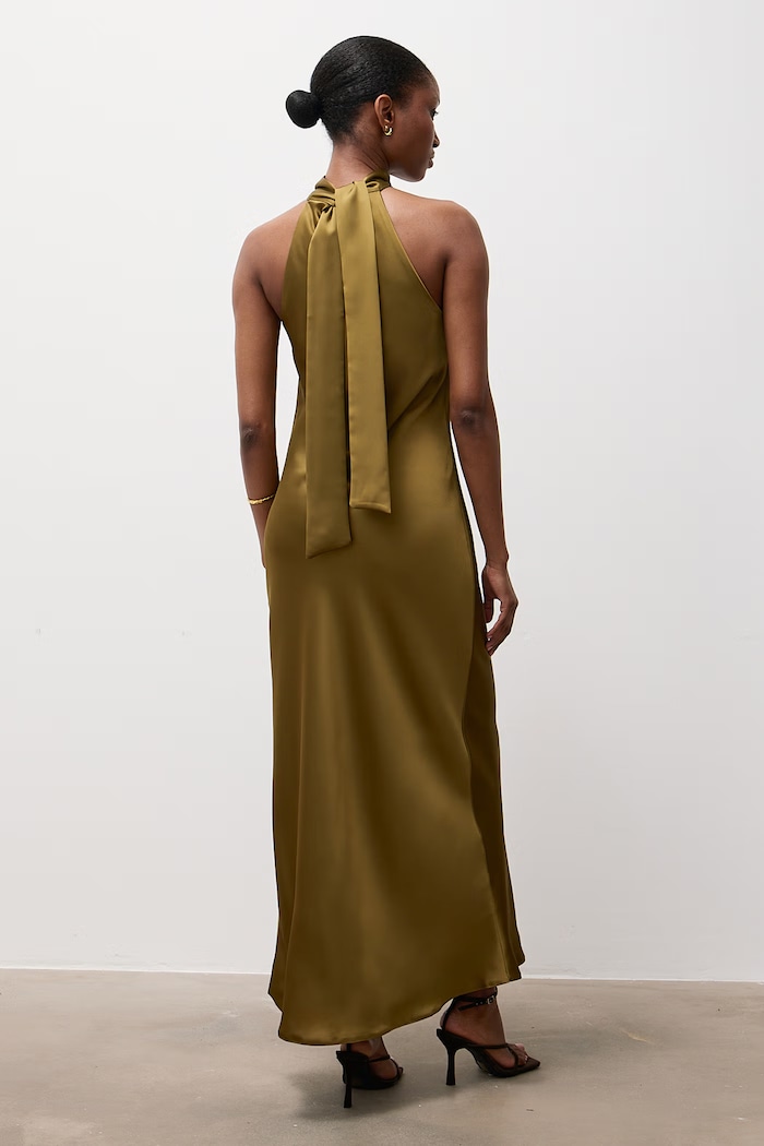 Answear.LAB Sukienka halter zielony 95619.iaj