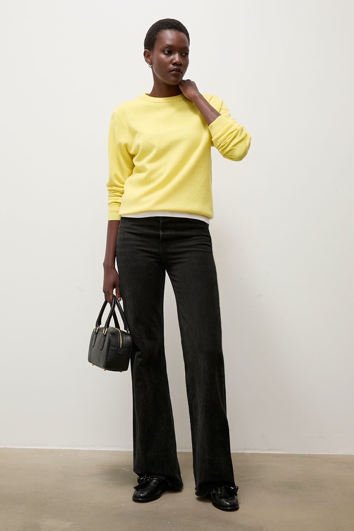 Answear.LAB sweter damski z wełny merino WA26.SWD000 żółty WA26